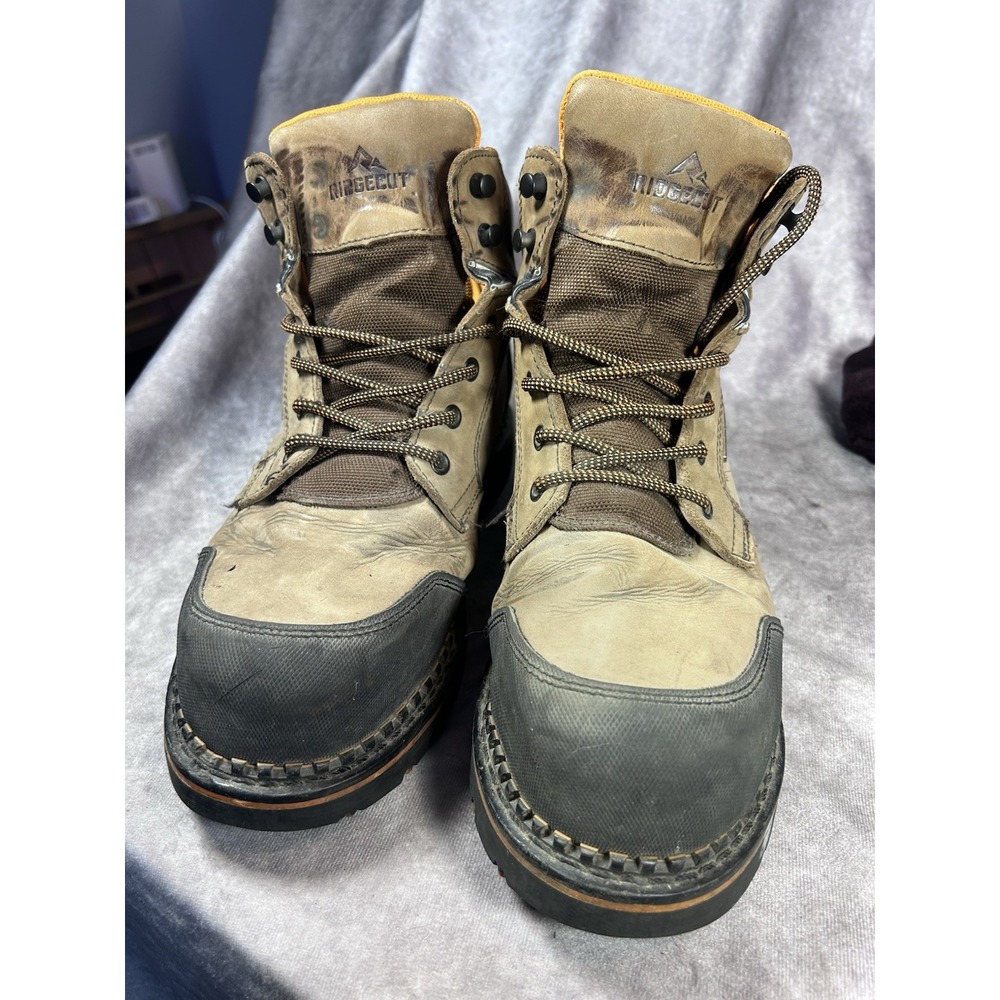Ridgecut Men's 10W Steel Toe Waterproof Work Boots ASTM EH Leather Brown